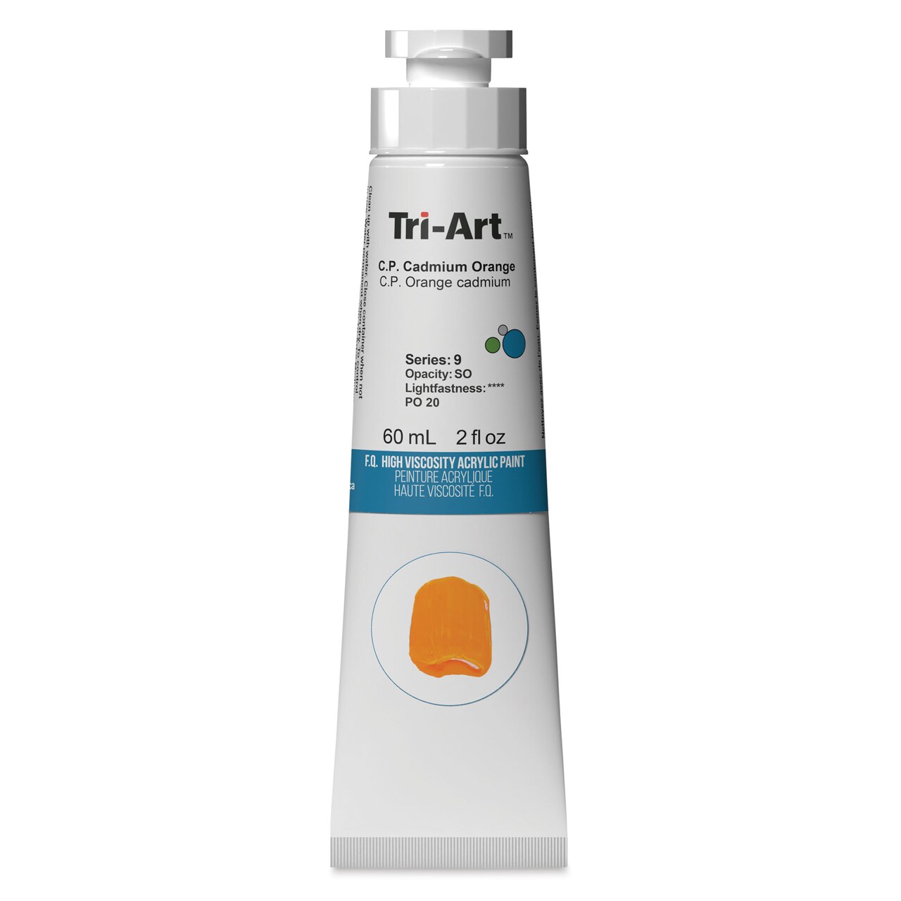 Tri-Art High Viscosity Artist Acrylic - C.P. Cadmium Orange, 60 ml tube